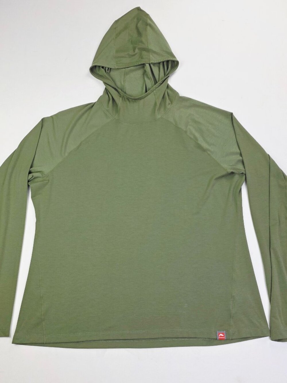 Simms Mens Size 2XL Lightweight Pullover Green Logo Tag Long Sleeve Neck Hoodie
